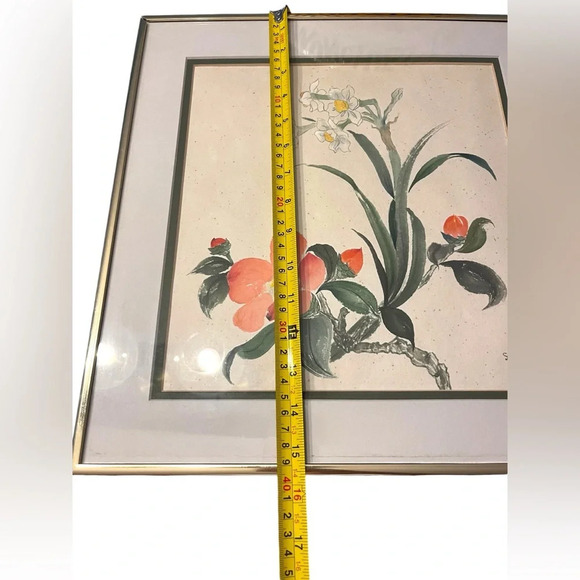 Vintage Watercolor Floral Painting- Framed and Signed SC - Picture 9 of 9